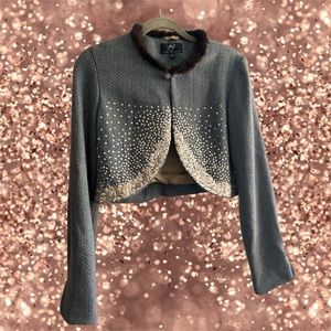 Vintage bolero with fur trim